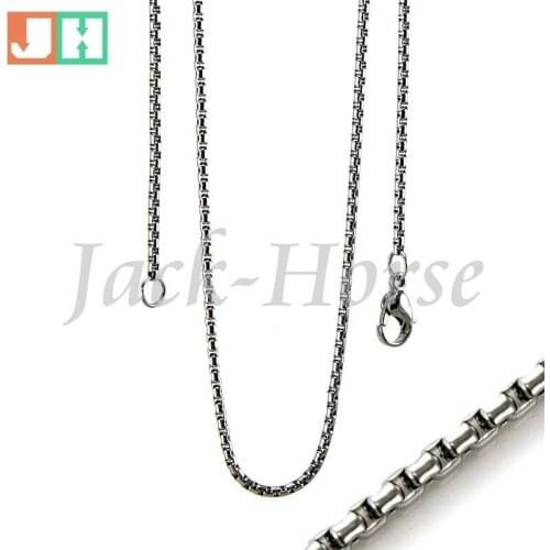 24Inches Stainless Steel Round Box Chain Necklace1.65mm,Memory Locket Chain for Floating Charm Locket