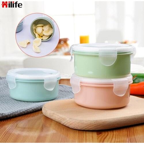 Lunch Box Plastic Round Seal Box Grains Sorting Container 10*10*5cm Mini Sealed Crisper Box