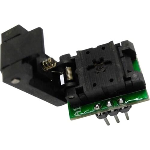 QFN6 DFN6 WSON6 Programming Socket Pogo Pin IC Test Adapter Pin Pitch 0.65mm Size 2*2 MLP6 clamshell programming ZIF adapter