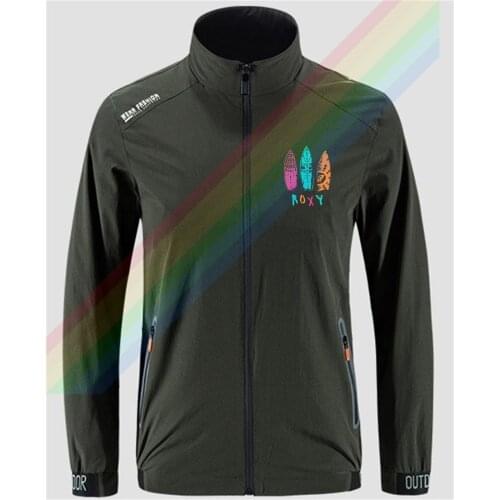 Ro-xy Painted Heart-shaped Skateboard Slim Sport Jacket Mens Outdoor Zippered Comfortable Soft Jacket Casual Front Printing