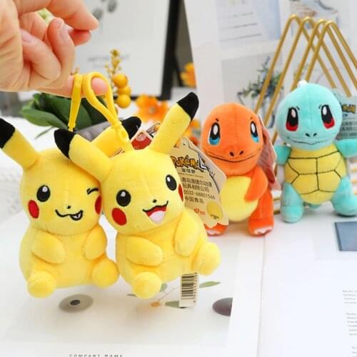 Pokemon Cartoon Charmander Pikachu Plush Toy Squirrel Bulbasaur Jiggles Lapras Eevee Snorlax pendant Christmas Gift For Kids