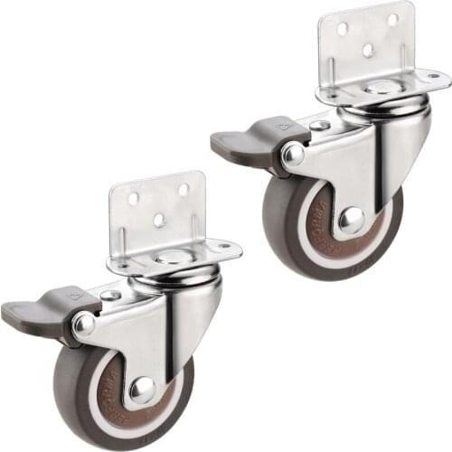 Super mute L type Side mounted wheels/casters,TPE Splint wheel with bearings,Anti-wrap wheel,For Crib Flower stand Wooden table