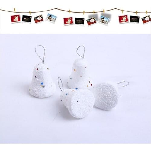 Christmas tree decorations pendant Christmas decorations foam snow bell with sequins Christmas snow clock