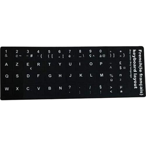 Ultra-thin Custom French Computer Keyboard Easy To Install Frosted Letter Stickers Black French Keyboard Stickers