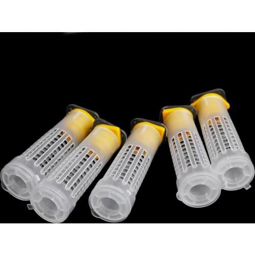 Queen Bee Hair Roller 5pcs Beekeeping Cages with Cells Cup Holder