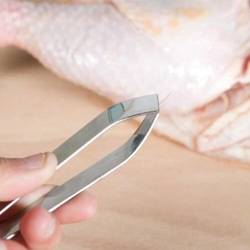 1pc Useful Stainless Steel Fish Bone Tweezers Remover Pincer Puller Tongs Pick-Up Seafood Tool Home Kitchen Accessories