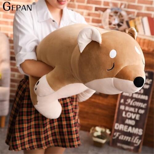 High quality Plush Stuffed Corgi Dog Big Toys Shiba Inu Dog Doll Lovely Animal Children Birthday Gift 40-100cm