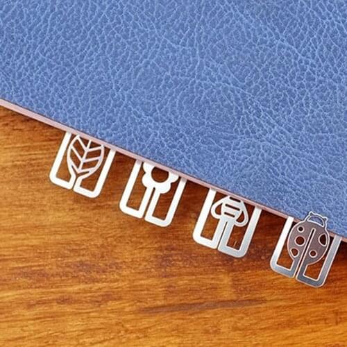 20pcs/box Creative Cute Kawaii metal bookmark cartoon mini bookmark Office S