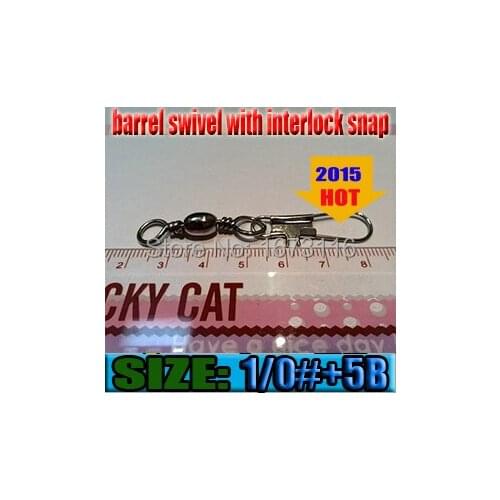 2015new Barrel Swivel with interlock snap size:1/0+5B quantily 10pcs