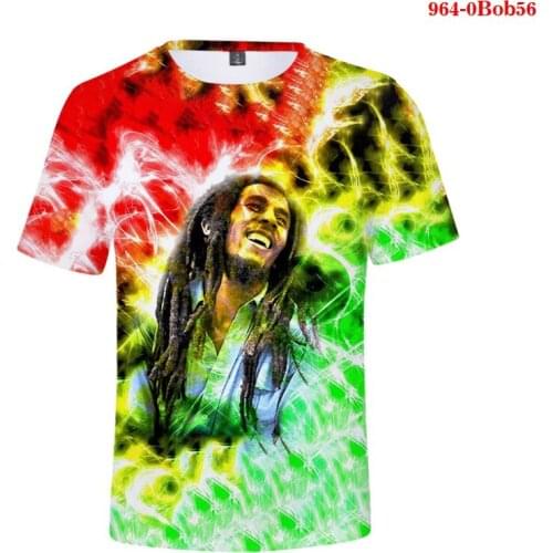2021 Hip Hop Bob Marley 3D Printed T Shirt Graphic Woman T Shirts Short-Sleeve Harajuku Bob Marley Streetwear Clothing