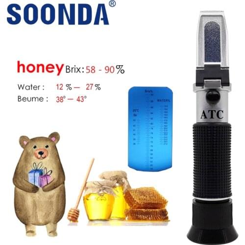 3-in-1 Beekeeping Products 58~90% Brix Refractometer For Honey 38~43 Baume Beekeeper Hydrometer Sugar Water Content Tester Meter