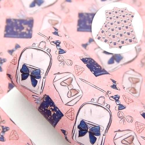 David accessories 20*33cm Cartoon Princess Faux Leather Fabric for Bows Leather Accessories DIY Handmade Materials,1Yc10615