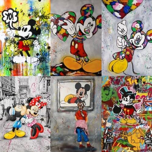 5D DIY Diamond Painting Disney Century Kiss Mickey Minnie Mouse Cross Stitch Kit Diamond Embroidery Mosaic Home Decor Gift