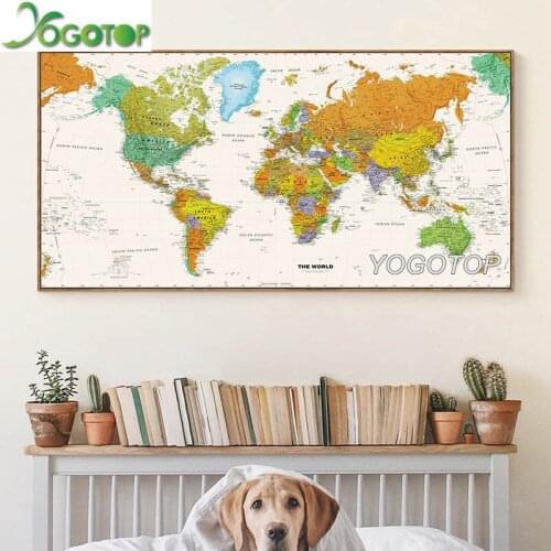 Large Size World Map 5D Diy Diamond Painting Full Drill mosaic Embroidery Handicraft rhinestone Study Office Room Decor YY1929