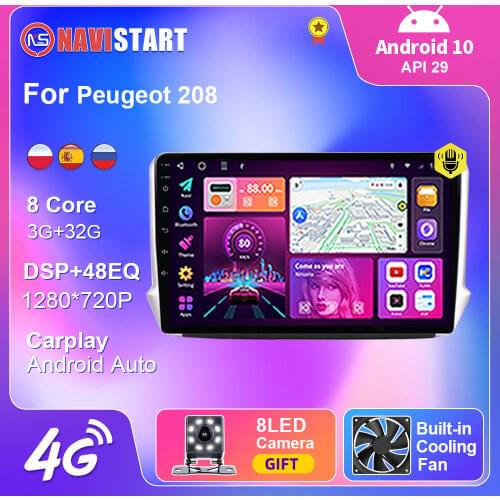 For Peugeot 2008 2014-2018 10" 2 Din Android 9.0 Smart Car Radio Multimedia Autoradio Video Player Stereo GPS Navigation No DVD