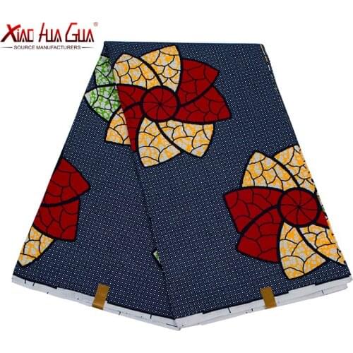 Free shipping Ankara African Wax Veritable Real Wax Fabric Polyester Sewing Dress Material 6yards/One Pieces FP6366