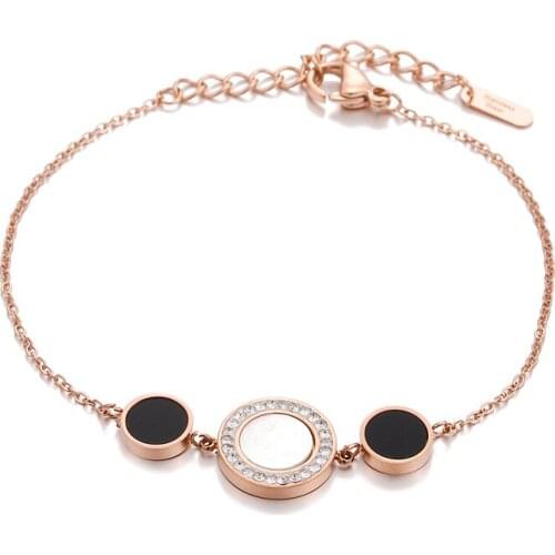 ONYSS Rose Gold Shell Stone Resin Crystal Rhinestone Bracelets for Men and Women Schelpen Armband