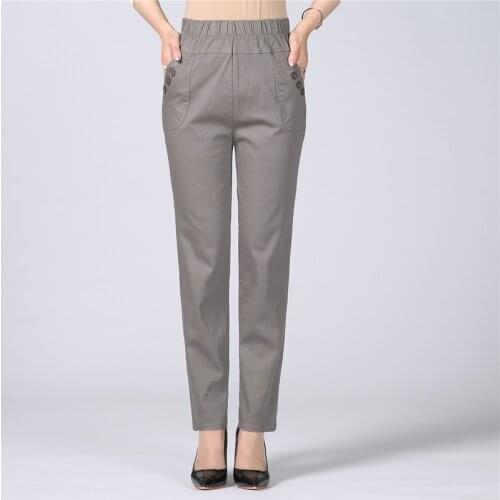 2019 Autumn New Women Casual Pants Elastic High Waist Pants Female Stretch Pencil Pants Office Lady Trousers Plus Size 5XL R524