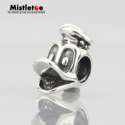 Authentic 925 Sterling Silver Animal Duck Charm Bead With Thread Hole Fit European Bracelet Jewelry