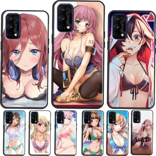 Sexy Anime Bikini Girl Case Cover For Realme Q3 Pro 6 7 8 Pro C3 C21 GT Neo Coque For OnePlus 9R 8T Nord 8 9 Pro