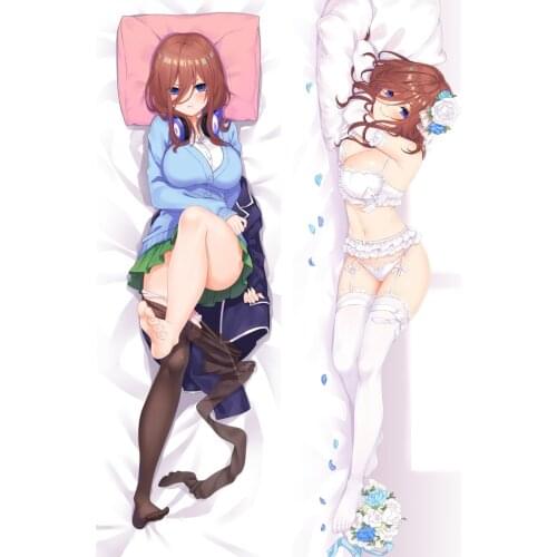 Anime Quintuplets Nakano Miku Dakimakura Peachskin Double-sided Fullbody Pillow Case Otaku Bedding Pillow Cover 50x150cm