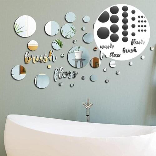 Eco-Friendly 1 Set Premium Words Art Wall Decals 3D Mirror Wall Decor Artistic for Living Room
