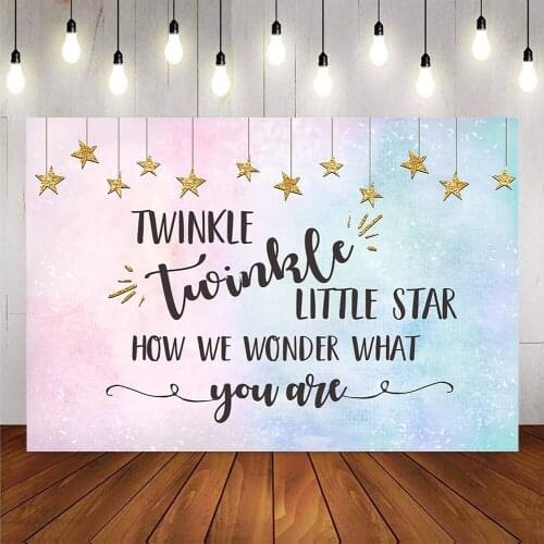 Newborn baby shower backdrop for photography twinkle twinkle little star photo background studio pink and blue backgrounds prop