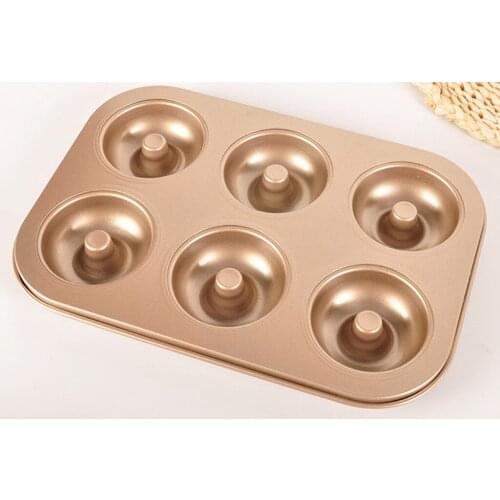 6 Cups Doughnut Mold Donut Pastry Mould Pan Tin Chocolate Cookies Baking Tool - Carbon Steel