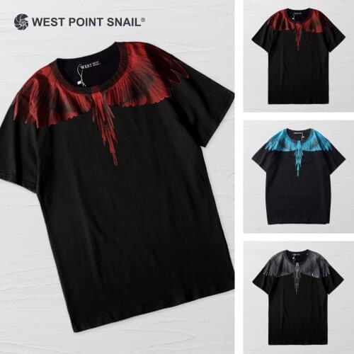 Women Men Summer Wings Graphic Both-Sides Print Couple T-Shirt Female Casual O-Neck Hip-Hop Short-Sleeve Tops Broadcloth Tees