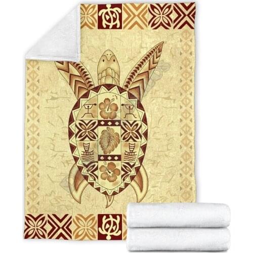 Hawaiian Turtle Premium Blanket 3D printed Sherpa Blanket on Bed Home Textiles HOME ACCESSORIES