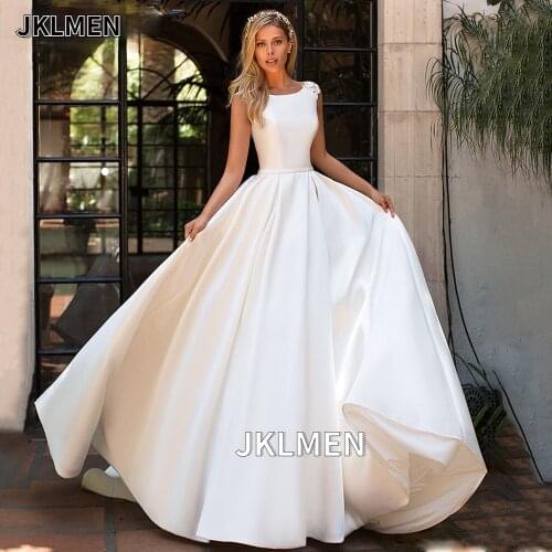 JKLMEN Satin Wedding Dresses