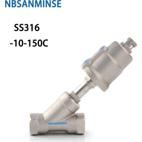 JDF 100S0NC6 G 3/8 1/2 3/4 1 Angle Seat Valve Stainless Steel 316 Normally Closed Pneumatic water valve NBSANMINSE