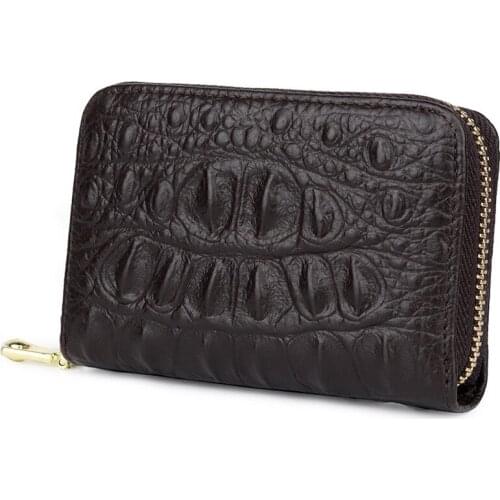 Crocodile Zipper Mens Card Package Foreign Trade Hot Selling Head Business Purses Case Leather Credit Ladies Organ ID Holder