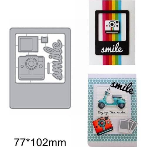 Lovely Camera Film Smile Happy Take Photo Frame Metal Cutting Dies Decorate Paper Scrapbooking Craft Embossing Cards New Dies