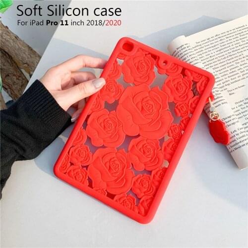 Fashion rose Tablet Case For iPad Pro 11 2020 A2228/A2231 Silicon Stand Tablet Cover for ipad Pro 11 2018 A1934/A1979/A1980
