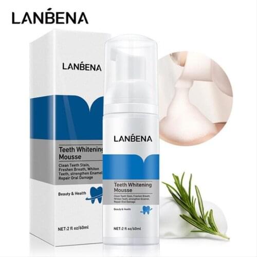 LANBENA Teeth Whitening Mousse Oral Care Tooth Cleaning Toothpaste Dental Oral Hygiene Remove Stains Plaque Bleaching Tool