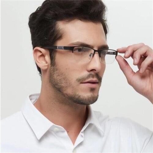 New mens half-frame anti-blue glasses Business man yuan myopia glasses male Anti-blue glasses for men
