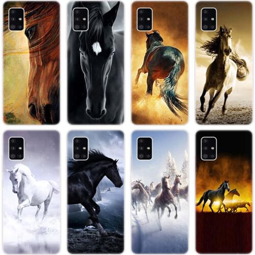 Horses Running Soft Case for Samsung Galaxy A12 A02 A03S A21S A22 A32 A52 A72 A82 Quantum 2 S21 Plus FE Ultra M02S M12 Cover