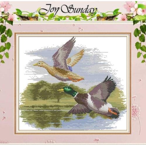 Fly Side By Side bird painting counted 11CT 14CT Cross Stitch Sets DIY Chinese Cross-stitch Kit Embroidery Needlework Home Decor