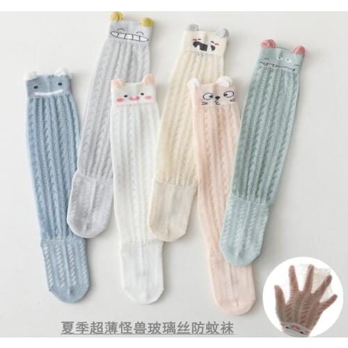 Baby Girls Socks Summer Kids Long Sock Toddlers Mesh Thin Socks Hollow Out Soft Cotton Infant Socken For 0-24 Month