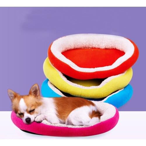 Solid Pet Dog Bed Warm Round Dog Kennel House soft Winter Pets Dog Beds For Medium/small Dogs Cats Sofa Cushion Mats cama gato