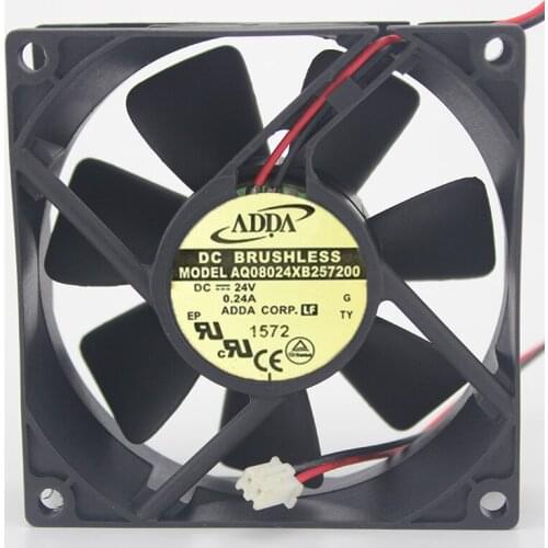 Original AQ08024XB257200 24V 0.24A 8CM 8025 3 line waterproof cooling fan