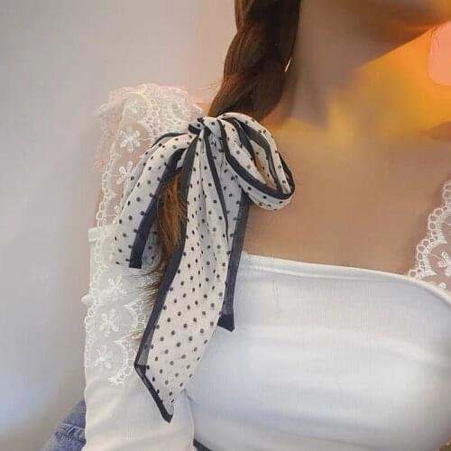 Korean Style Hair Band Headdress French Retro Multi-purpose Silk Scarf Streamer Female Cute Hair Accessory Ribbon Tie Hair Band