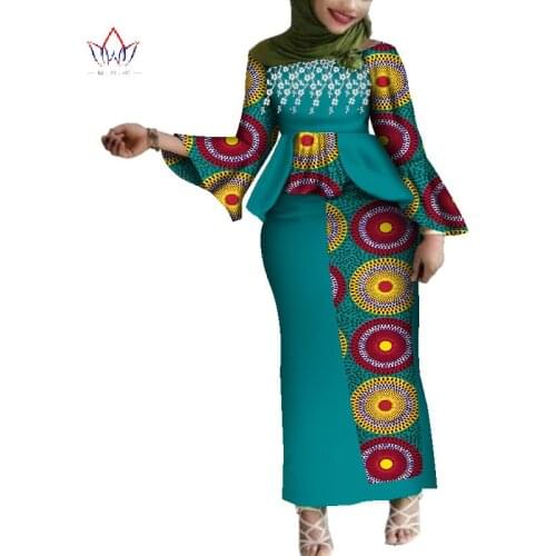 Plus Size Fashion African Sets for Women Dashik Private Custom Traditional African Clothing Sexy African Skirt Set WY4217