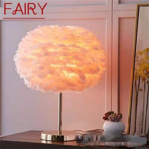 FAIRY Creative Table Lamps Feather Desk Lighting Contemporary for Living Room Bed Room Decoration