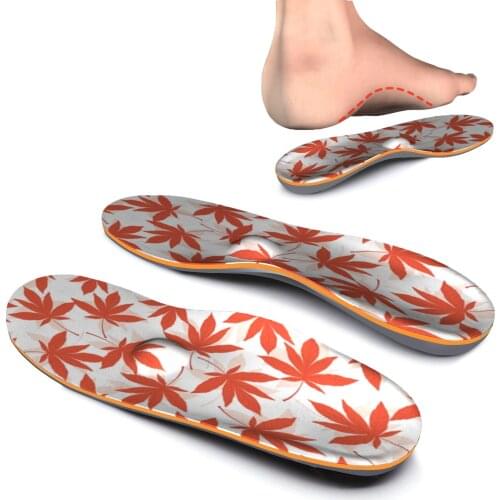 Red Leaf High Arch Support Insoles Flat Plantar Fasciitis Feet Orthotic Inserts Orthopedic Shoe For Women Foot Pain relief