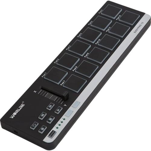 Worlde EasyPad.12 Drum Pads MIDI Controller Portable Mini MIDI Keyboard Controller with USB Cable
