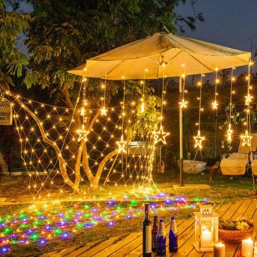 1.5x1.5/3x2/6x4m Fishnet String Lights Christmas Lights Fairy Garland Outdoor Home for Wedding/Party/Curtain/Garden Decoration