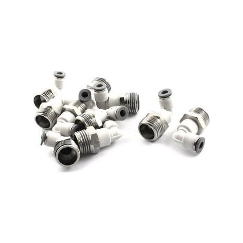 10Pcs 1/2 PT Male to 6mm OD Tube L Type Air Quick Release Connectors
