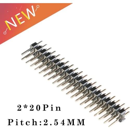 10pcs/lot 2x20 Pin Pitch 2.54mm Break-away Dual Male Header Pin for Raspberry Pi Zero GPIO